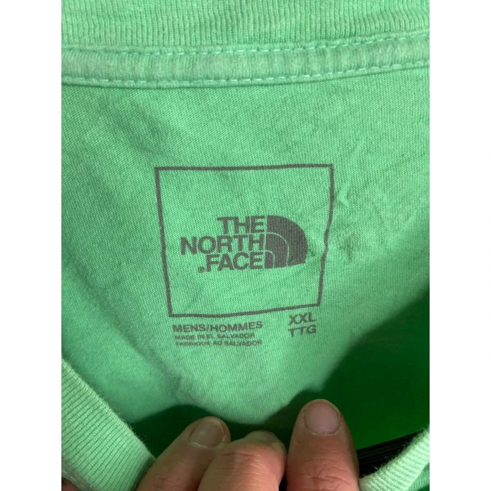 The North Face Mens XXL Green Long Sleeve Graphic Logo T-Shirt 100% Cotton